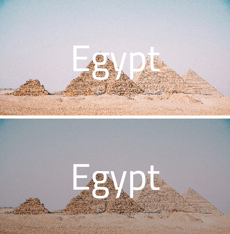 comparing an image with and without overlay