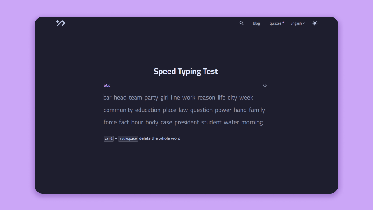 Speed Typing Test
