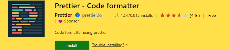 prettier-vscode screenshot