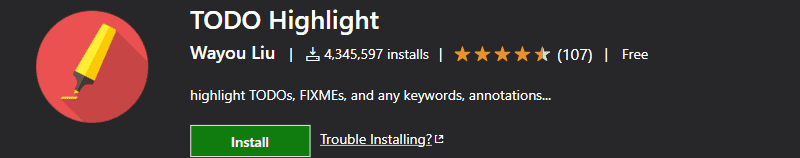 vscode-todo-highlight screenshot